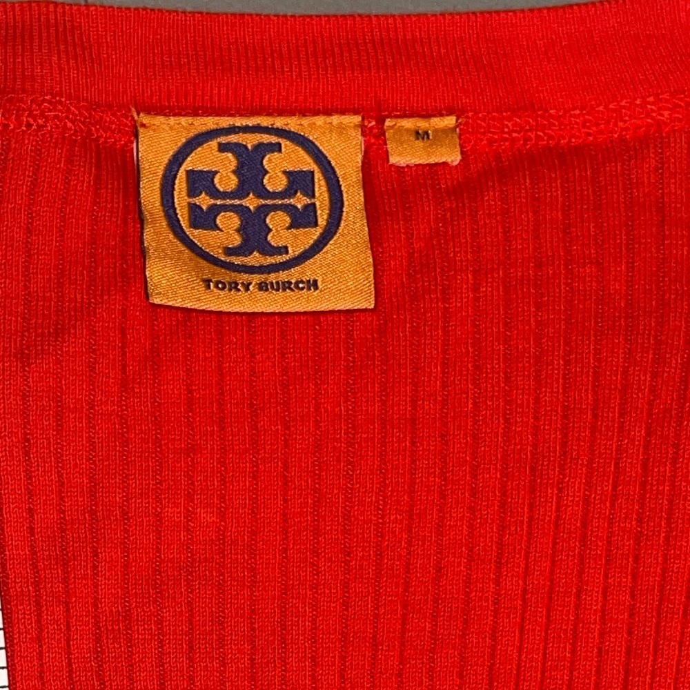 Tory Burch Red Button Down Ribbed Sweater - Picture 5 of 15